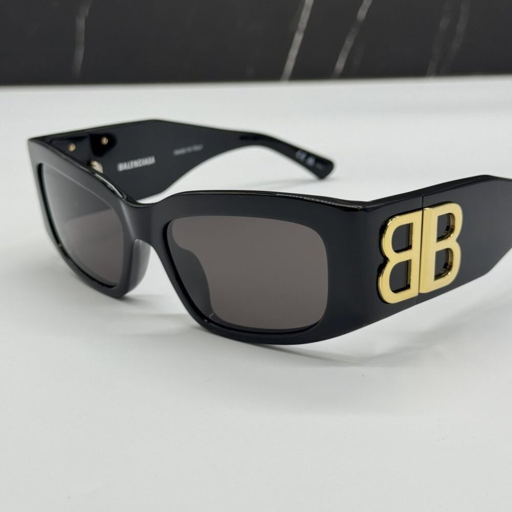 NEW BALENCIAGA BB0360S 005 UNISEX BLACK SUNGLASSES - Picture 8 of 12